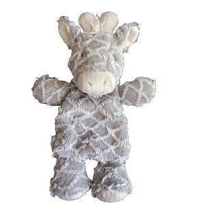 Mary Meyer Baby Giraffe Lovey Gray &  White Flat Beans in Bottom Soother 12in